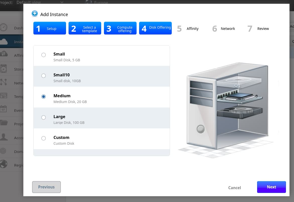 Creating an instance